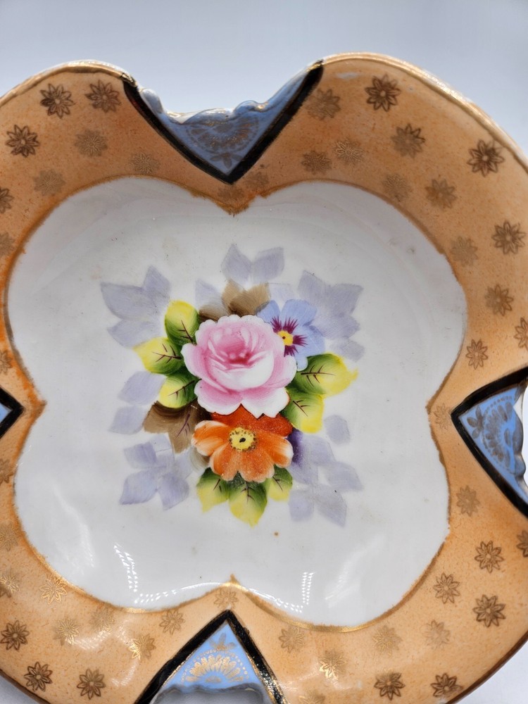 VTG. Noritake 3-Footed Bowl Rose Pattern
