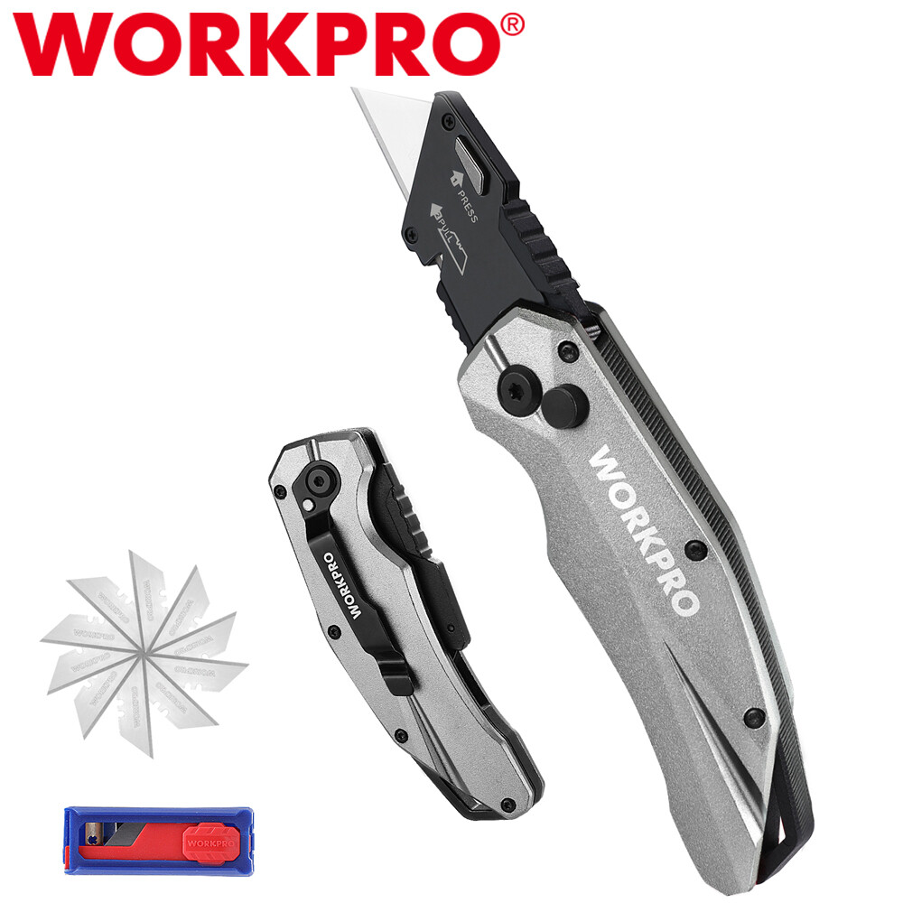 WORKPRO Folding Utility Knife Heavy Duty Quick Change Blade Razor Knife Cutter