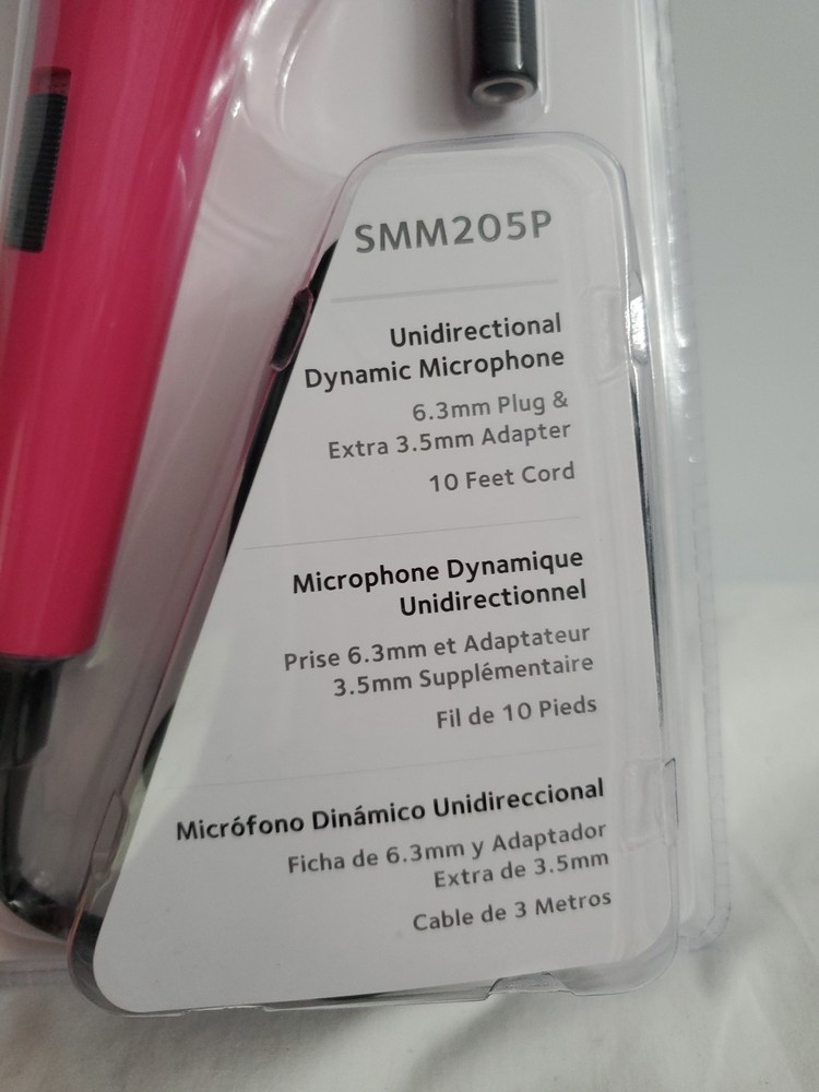 Singing Machine Unidirectional Dynamic Microphone SMM205P Pink
