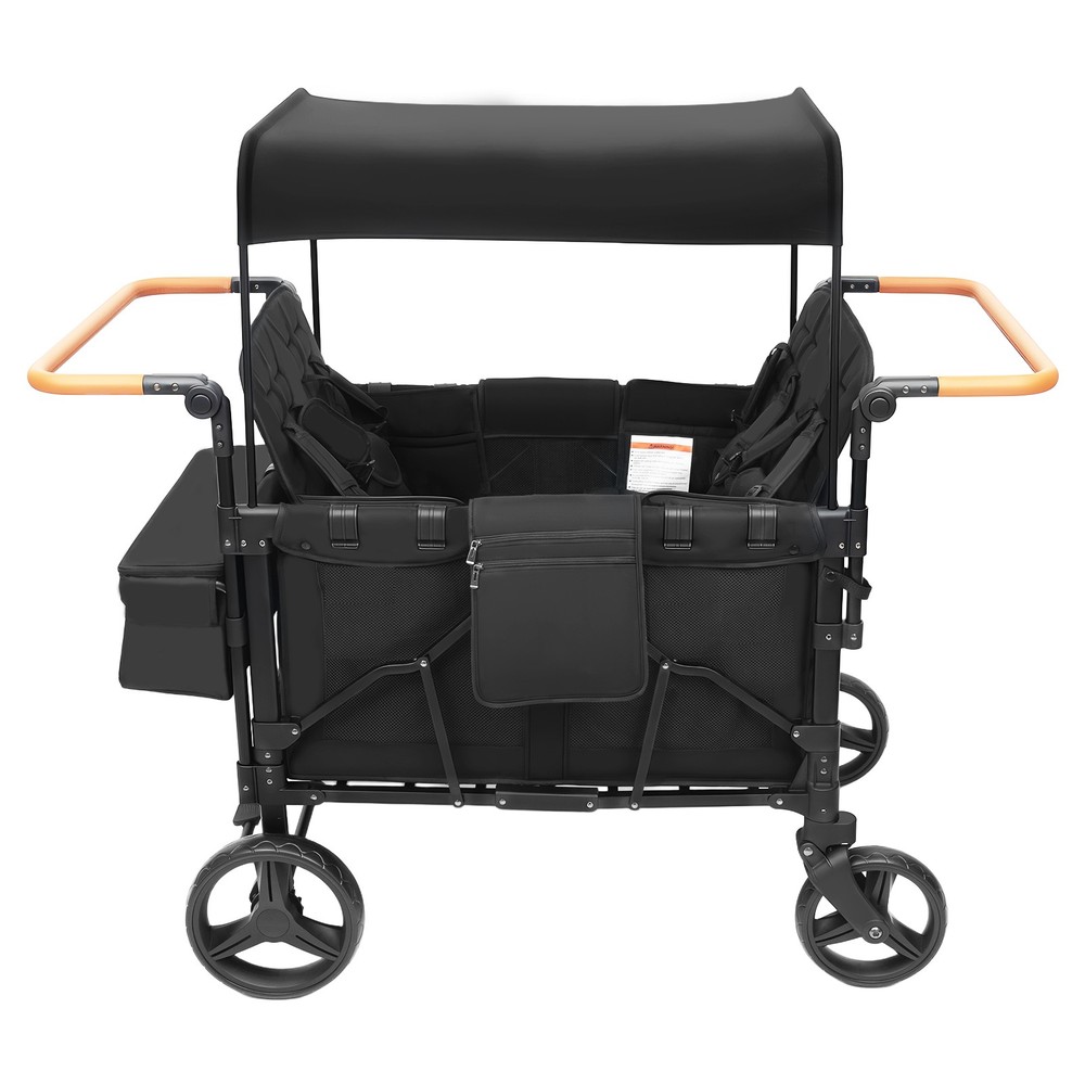 Adjustable 4-seats Stroller Wagon Push Pull Quad Collapsible Stroller With Wheel
