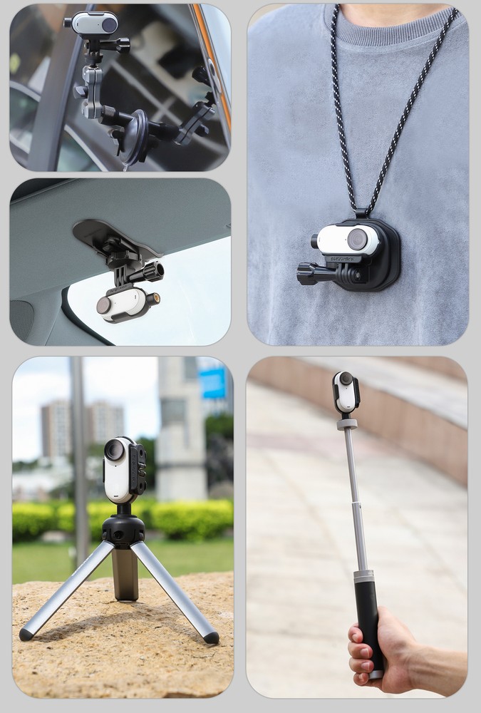 Plastic Accessory Mount Frame Camera Holder w/ Adapter for Insta360 Go 3 Camera
