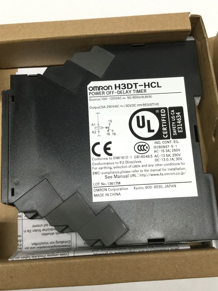 Omron H3DT-HCL Solid State Timer Relay OFF-Delay, SPDT 5A, 1-120sec, 100-120VAC