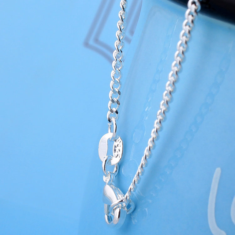 Wholesale 10pcs 925 Sterling Solid Silver Plated 2mm Curb Chain Necklace 16"-30"