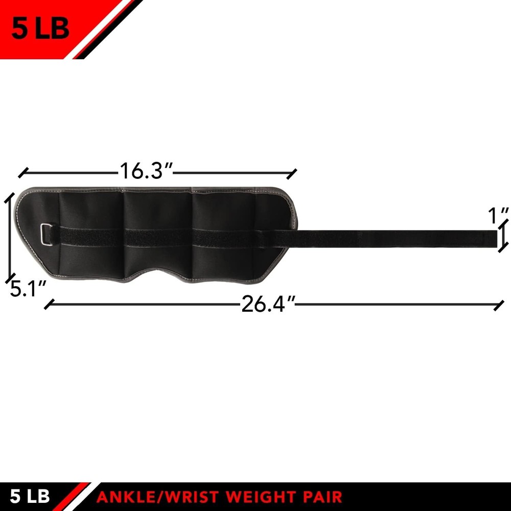 Versatile 5 LB Ankle Weights with Adjustable Straps - Enhance Your Workouts