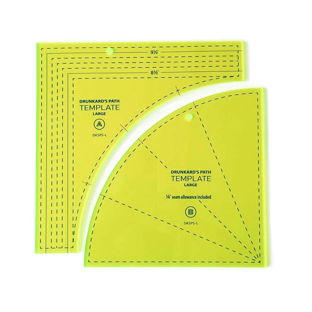 Drunkards Path Quilting Templates, Large Curved Acrylic Tools for Cutting Circle