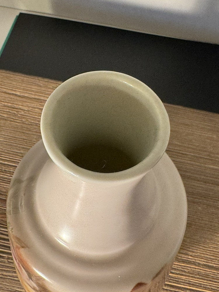 Hand painted Signed satin finish vase