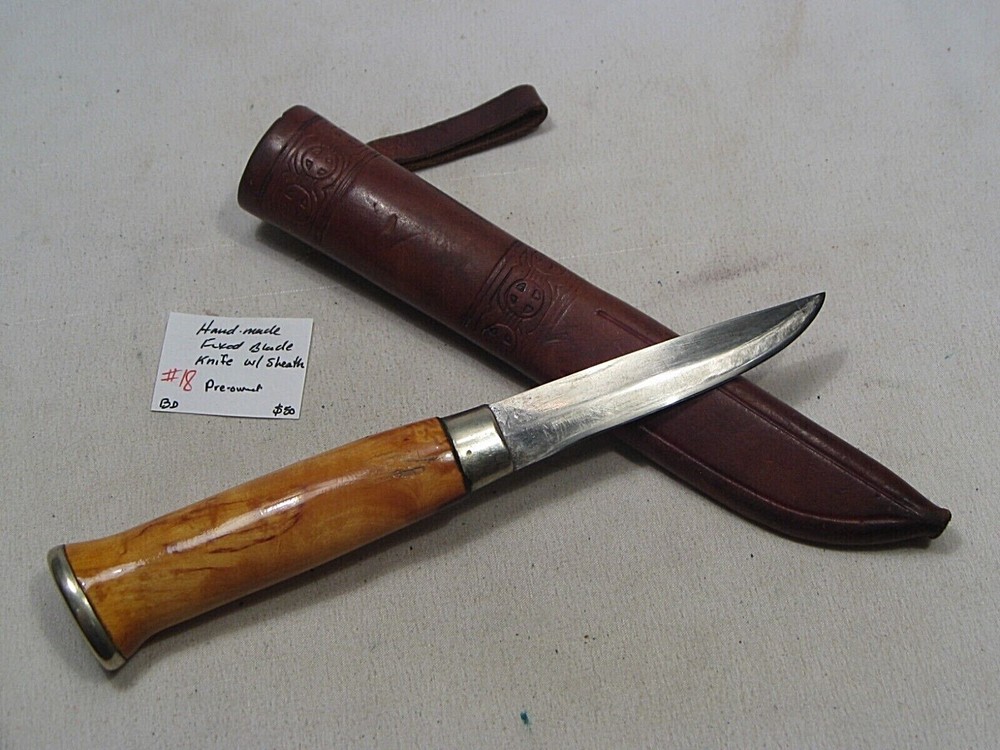 Handmade Fixed Blade Knife w/ Sheath.  #18