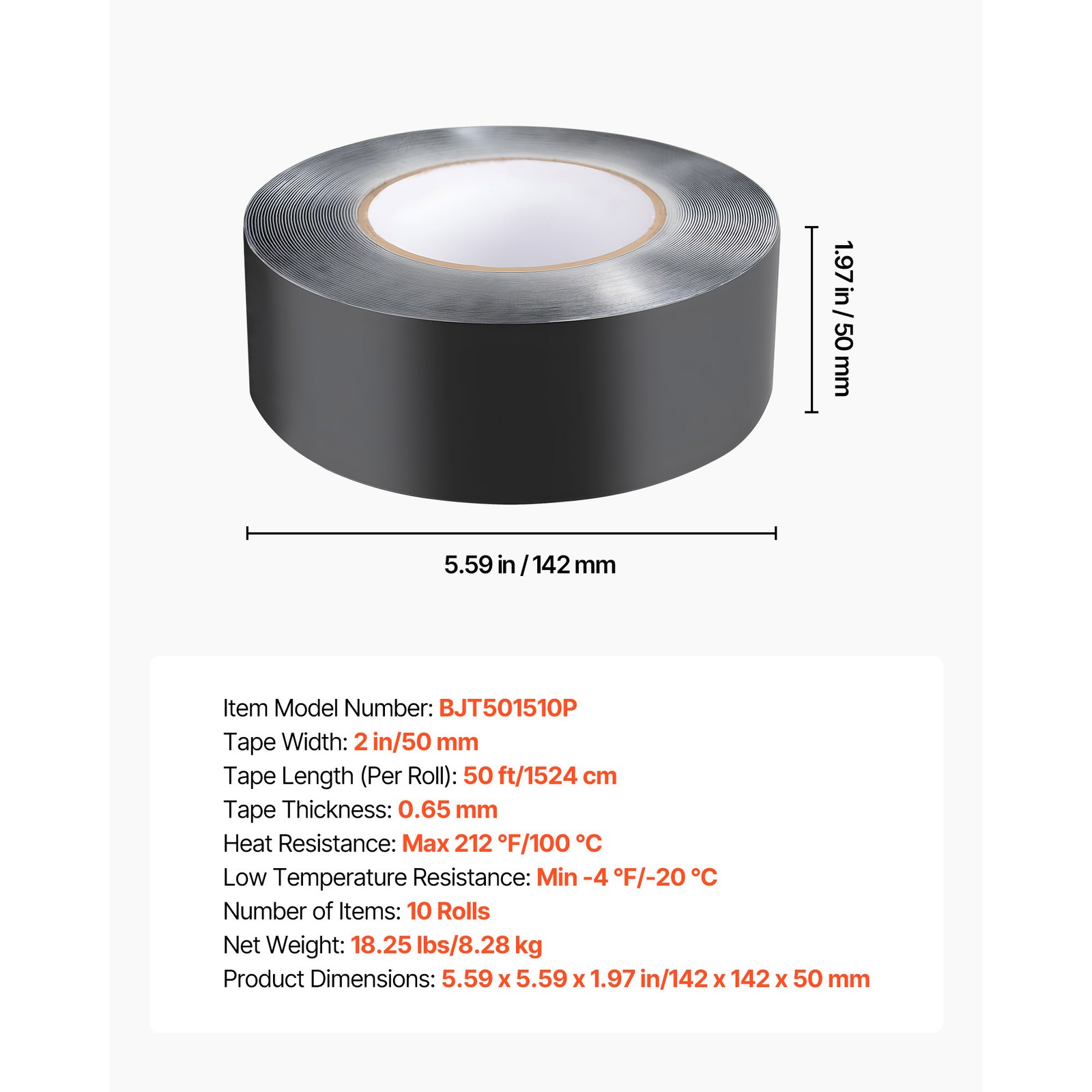 Uimoso Deck Joist Tape Waterproof Butyl Flashing Tape 2 in x 50 ft, Pack of 10
