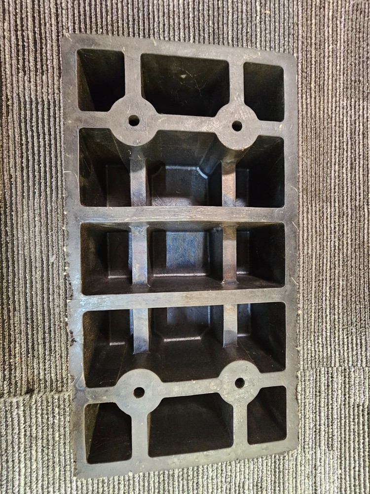 Rectangular Molded 17.5" x 10" 4 Hole Rubber Loading Dock Impact Bumper, Black