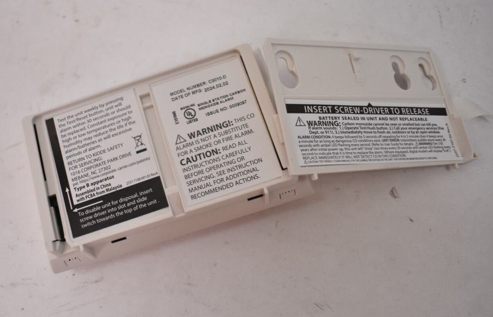 Kidde Carbon Monoxide Alarm Basic Battery Operated w Digital Display LCD