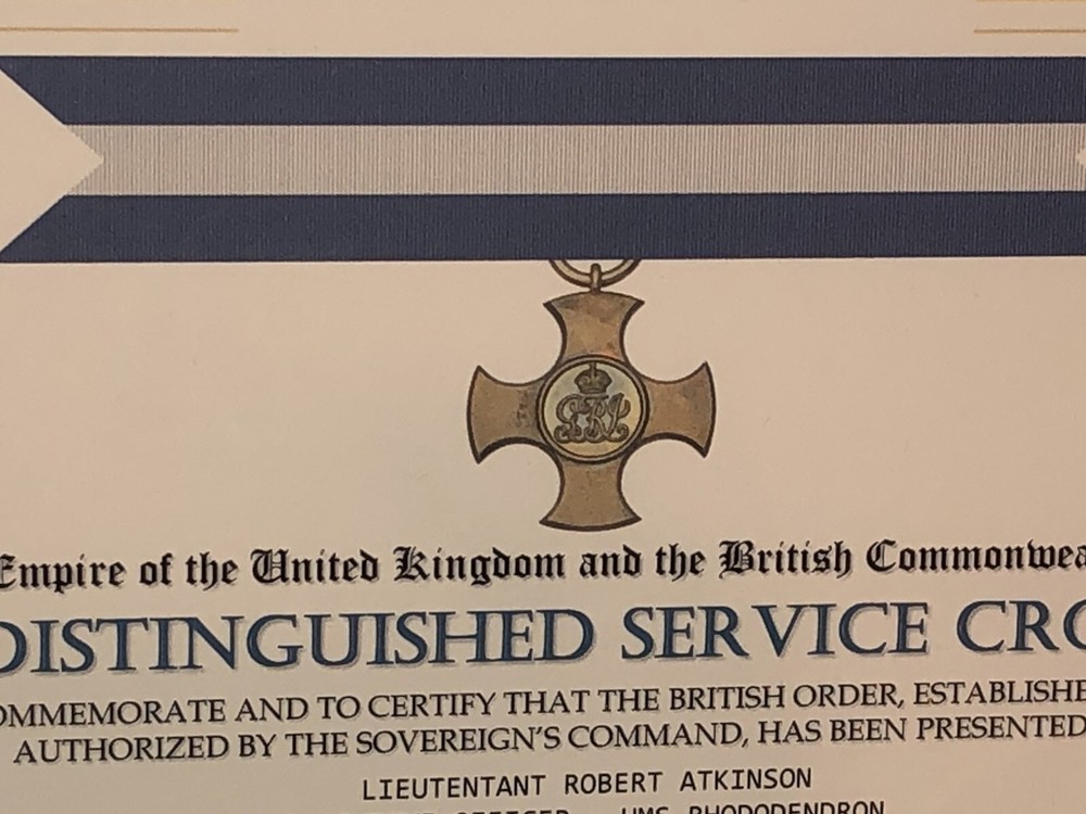 BRITISH DISTINGUISHED SERVICE CROSS [UK] COMMEMORATIVE CERTIFICATE ~ Type 1