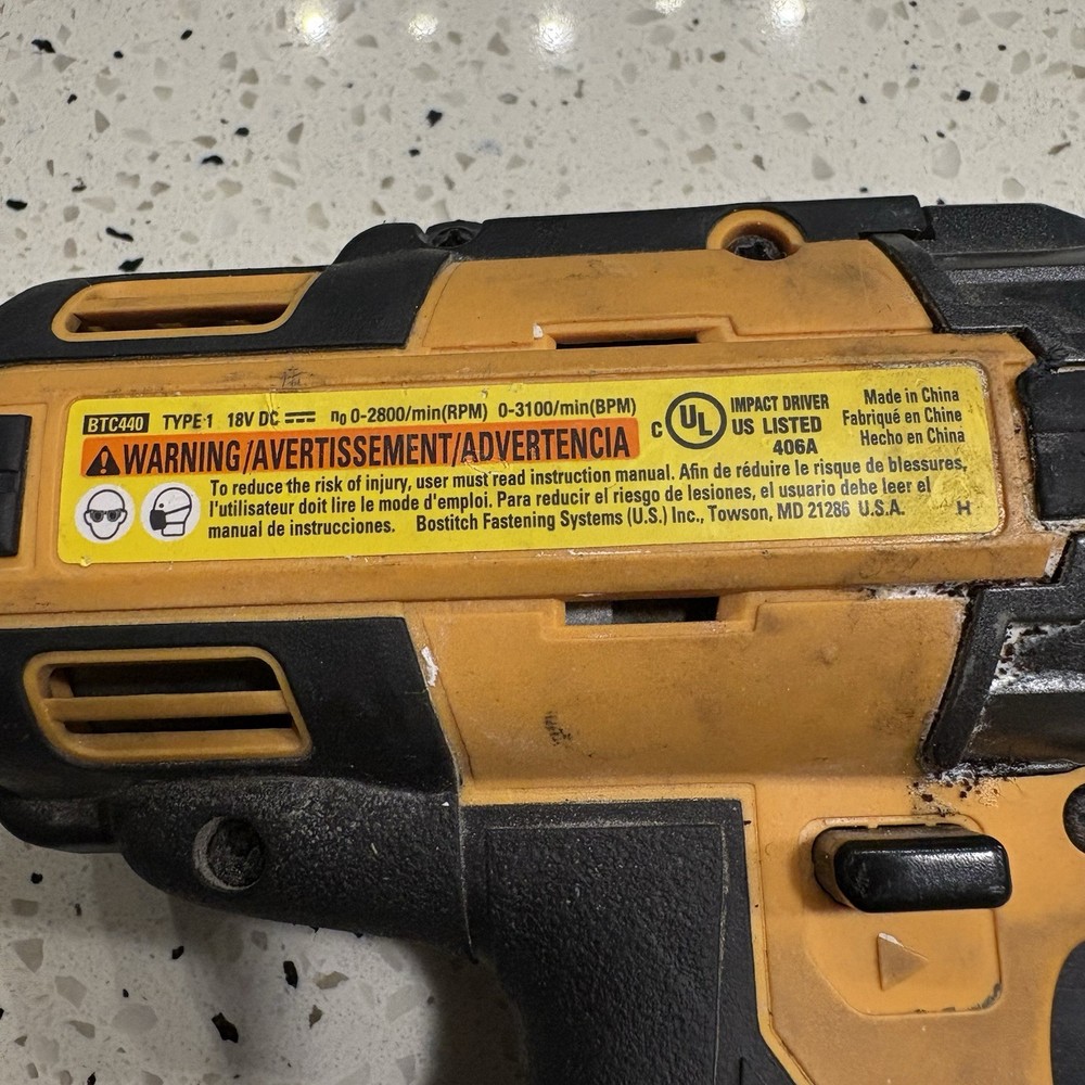 Bostitch 18V Impact Driver BTC440 Bare Tool Only TESTED WORKING
