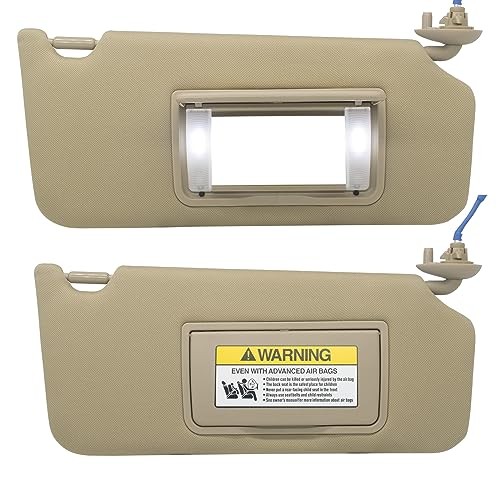 Driver Left & Passenger Right Side Sun Visor Beige(Driver & Passenger)