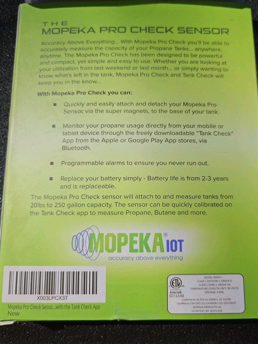 Mopeka Pro Check Bluetooth Gas Level Sensor For Up To 1000 Gallons
