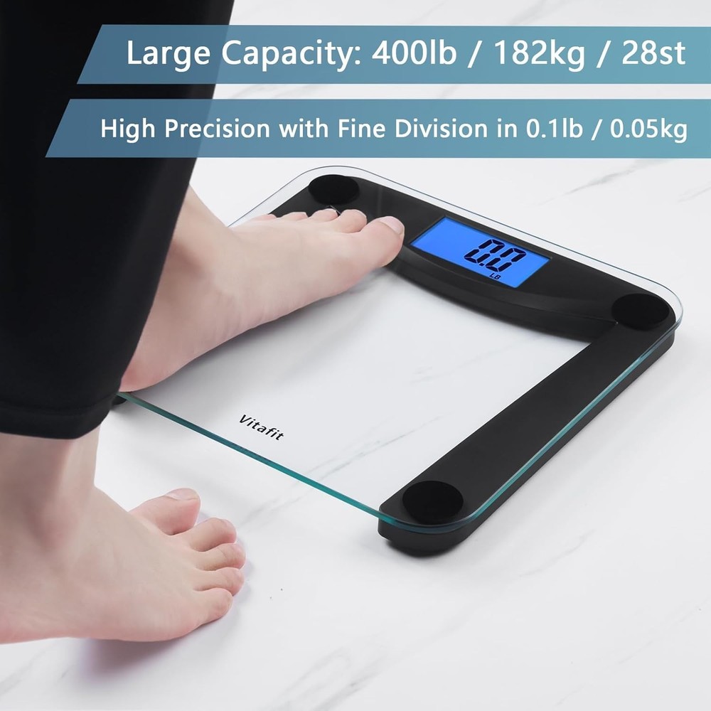Extra Large Backlit LCD Digital Scale - 0.1lb Precision for Body Weight
