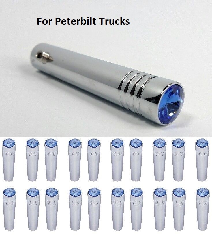 (Set/20) for Peterbilt Blue Toggle Switch Extension 2-1/4" Long Chrome Metal