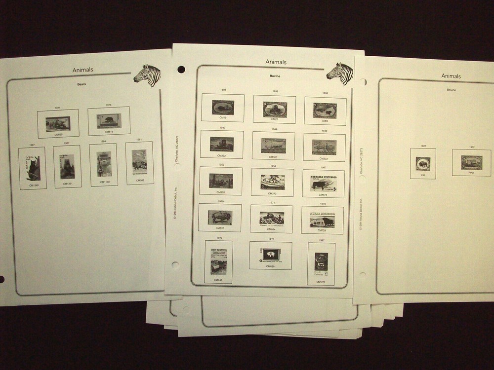 Minkus 100 Topical Album Pages - Animals 8-1/2" x 11" New Unopened Packages! |