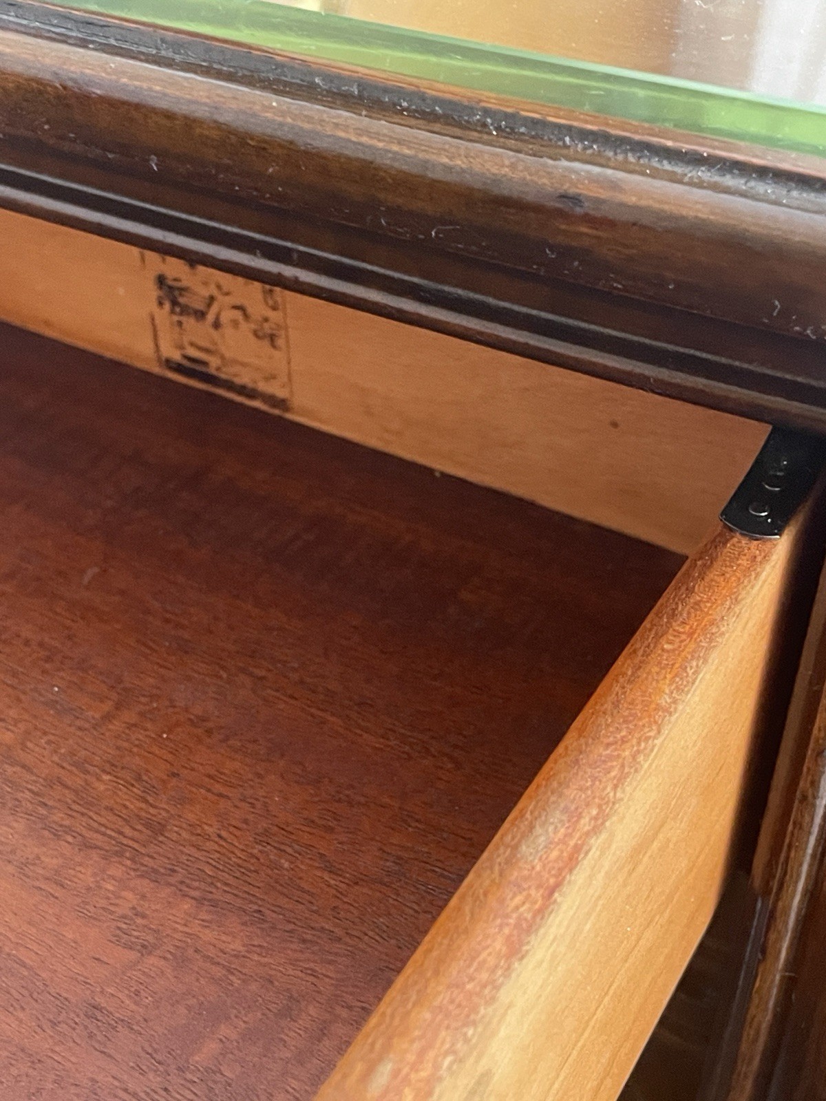 Antique VTG Limbert Art Furniture Nightstand Table with Drawer Glass On Top Rare