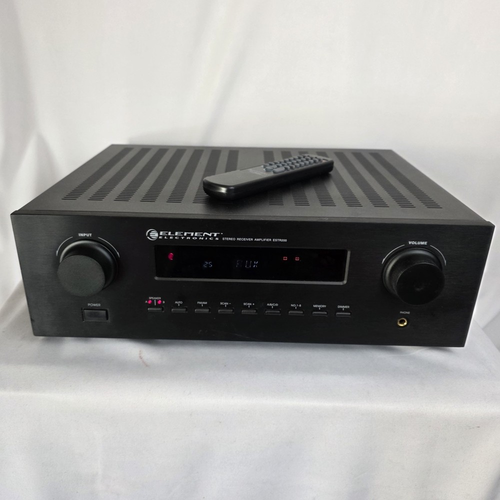 Element Electronics Stereo  Receiver Amplifier ESTR200 w/ Remote. Tested Working