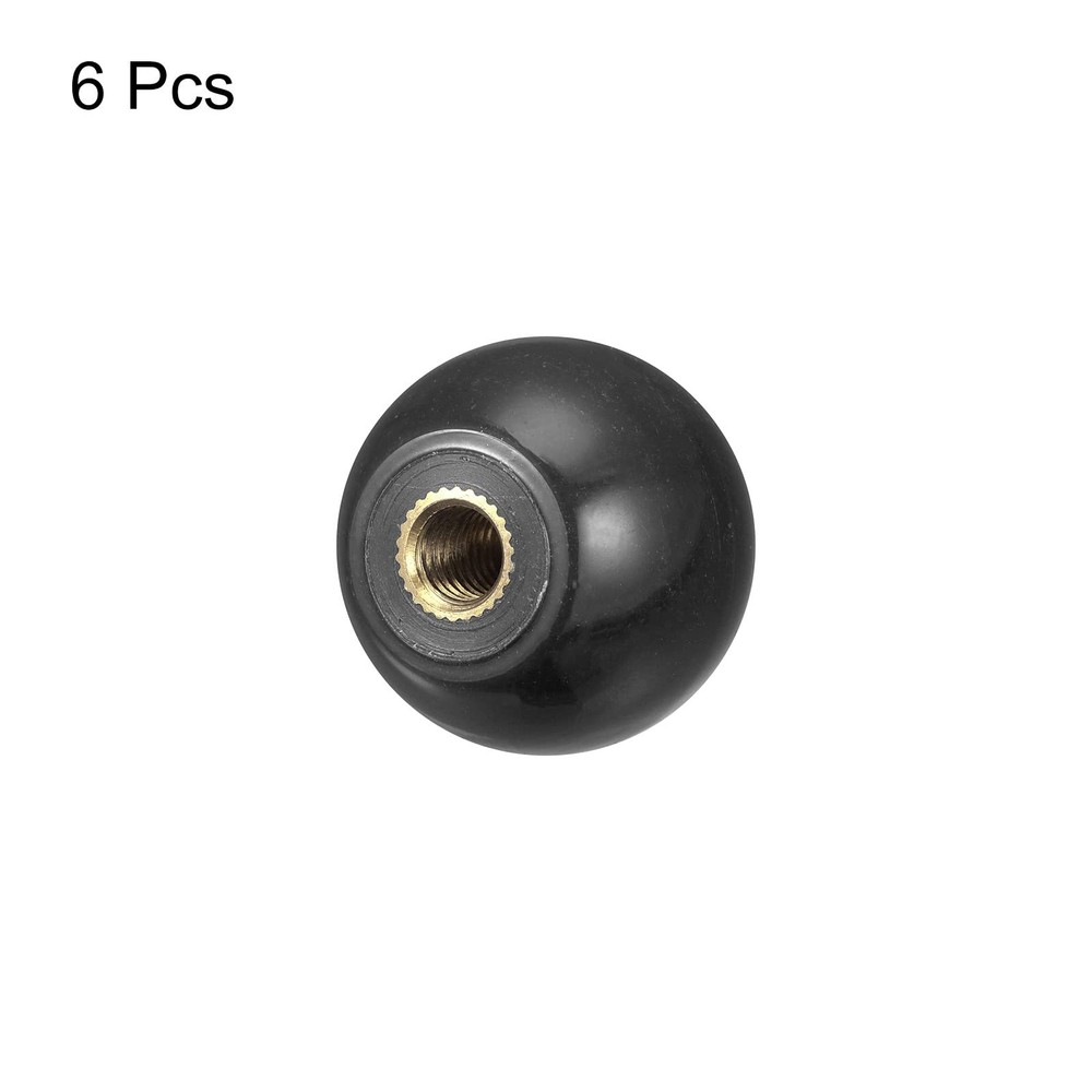 uxcell 6Pcs Threaded Ball Knobs, M6 Female Thread Thermoset M6x0.98'', Black