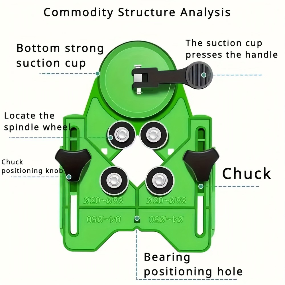 Tile & Marble Drilling Locator - Suction Cup Guide for Precise Circular Holes