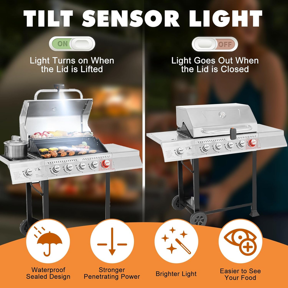 Grill Light Designed for Blackstone Griddle & Weber Grill, Automatic On/Off BBQ
