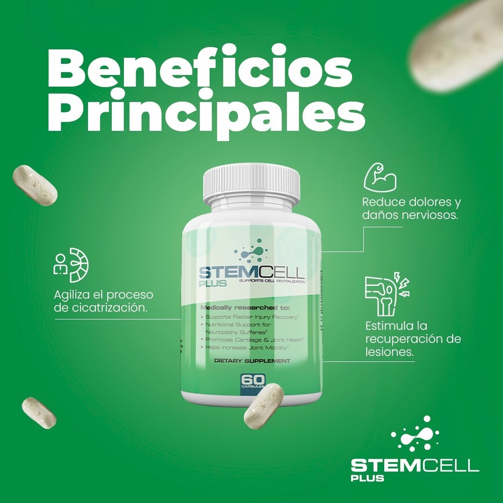 Stem Cell Plus- Help Inflammation & Joint Pain - 100% Natural- (3 Bottles)