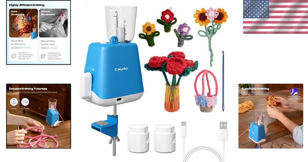 Automatic i-Cord Knitting Machine: Efficient Yarn Tool for Crafting Enthusiasts
