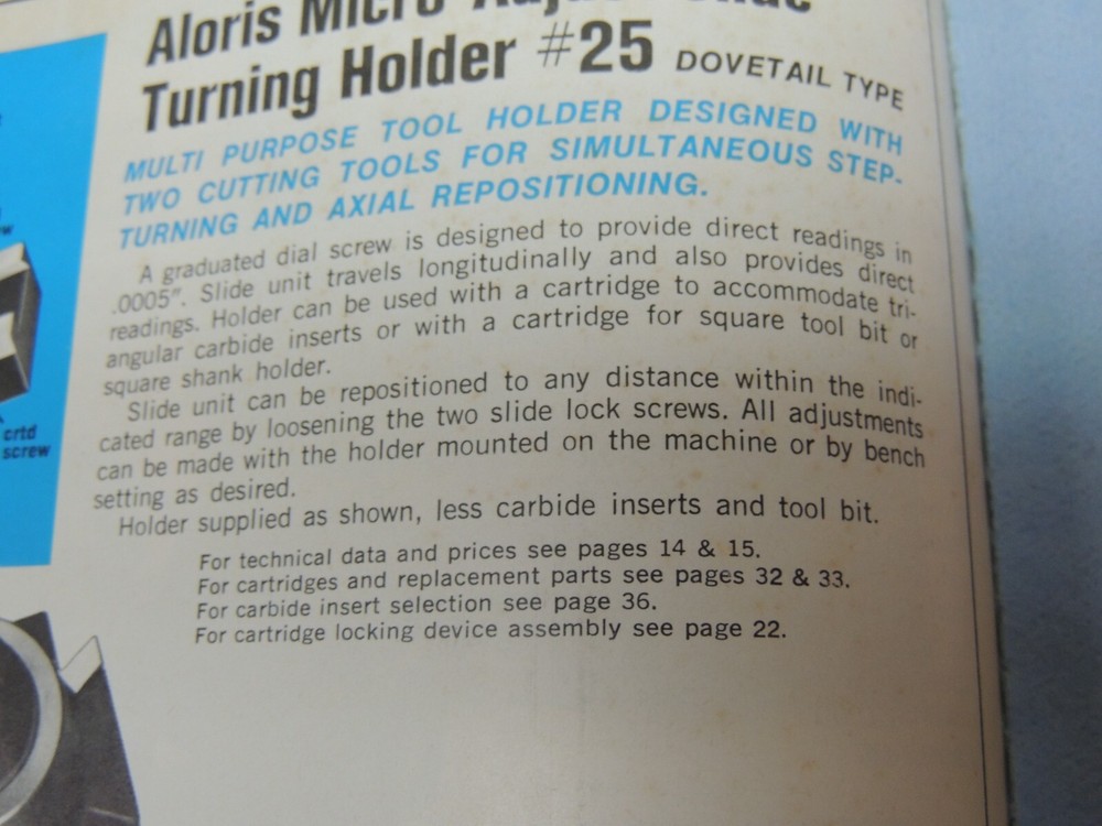 Aloris CXA 25 Micro-Adjust Slide Turning Holder