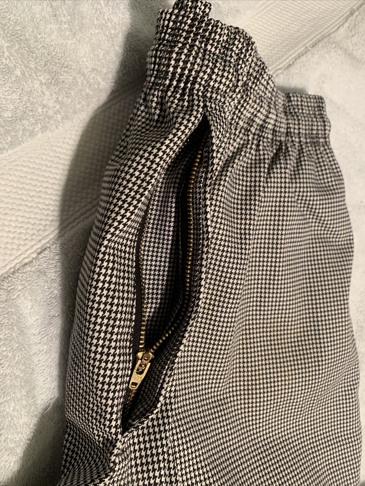 Chef Revival Pants Regular 32" Houndstooth Check Baggy Drawstring Black White
