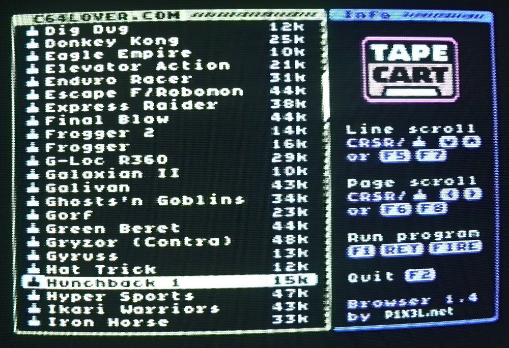 Commodore 64/128 TapeCart 126in1