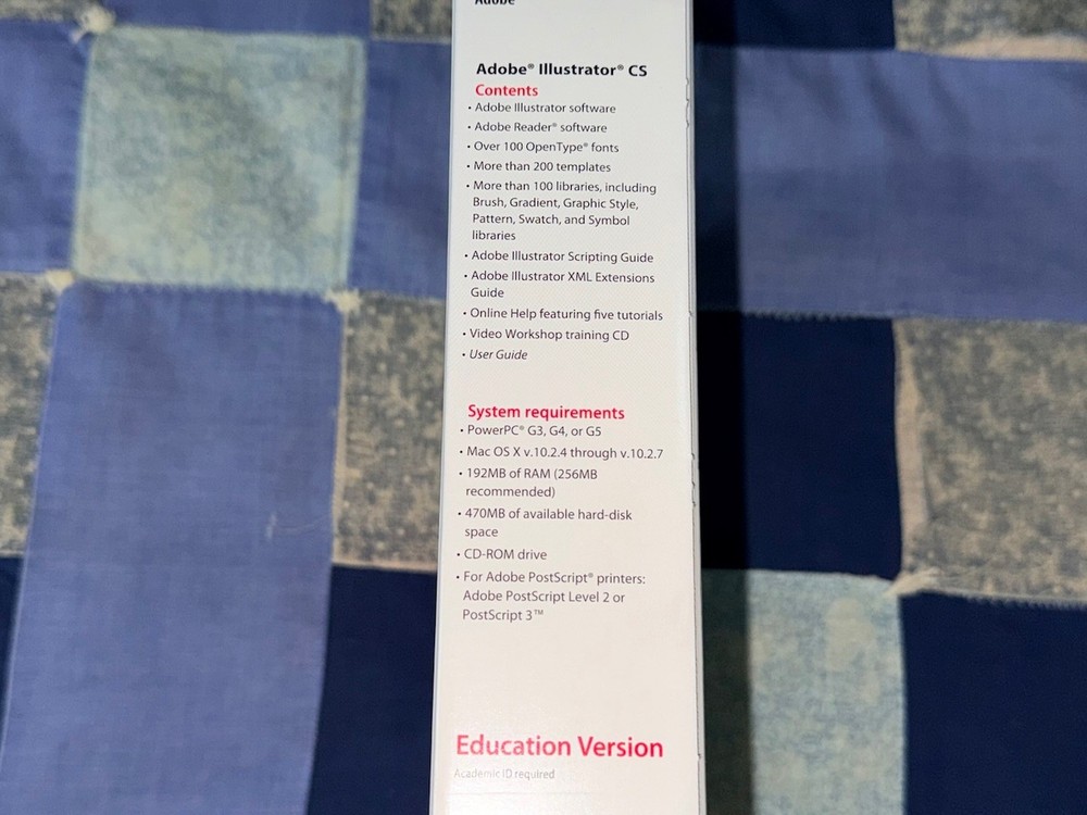 Adobe Illustrator CS 11.0 Mac, EDU, Serial Number 2 Disc In Case User Guide Box