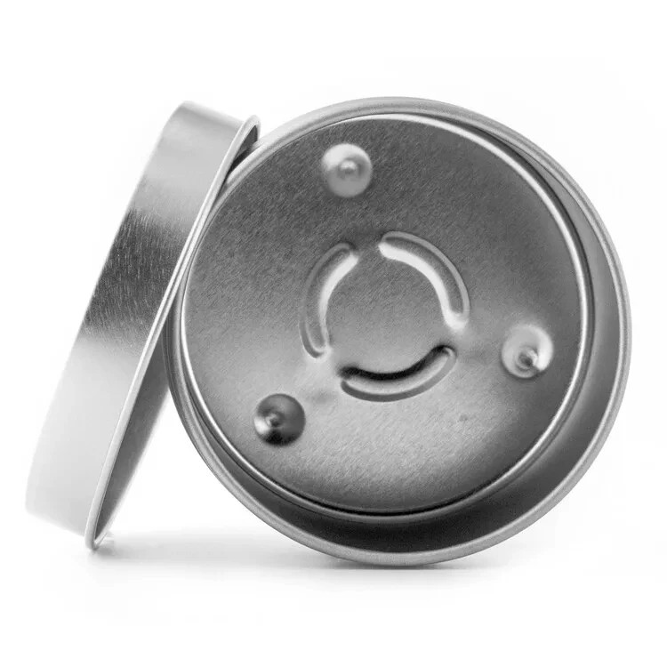 4 oz Silver Color Seamless Metal Candle Tins with Lids (6-12-24-48 count)