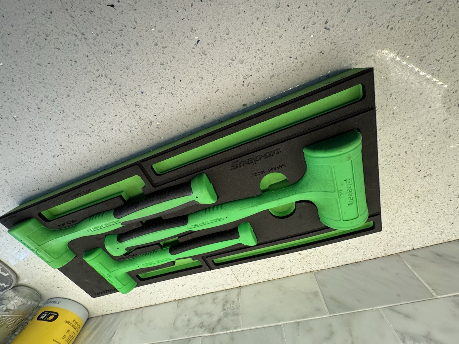 Snap-on 3pc Green Dead Blow Hammer Foam Set HBFE302FG (20 oz 24 oz 48 oz)