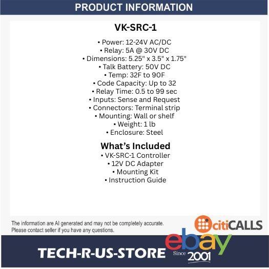 Viking Electronics VK-SRC-1 Secure Relay Controller Door Access Safety Logic SIP
