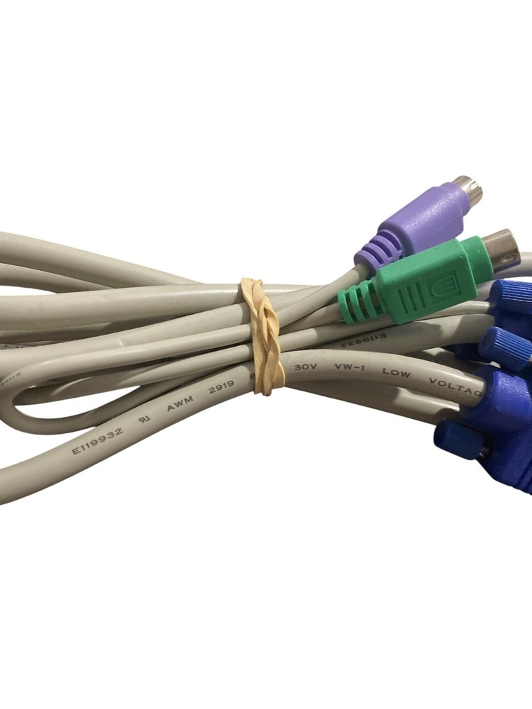 VGA PS/2 KVM Switch Cable VGA M/F + Keyboard Mouse PS2 Computer Cable