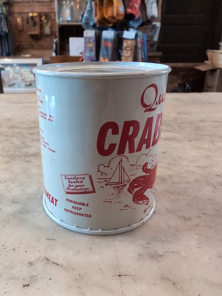 Quality Crabmeat NOS 16 Oz Empty Tin