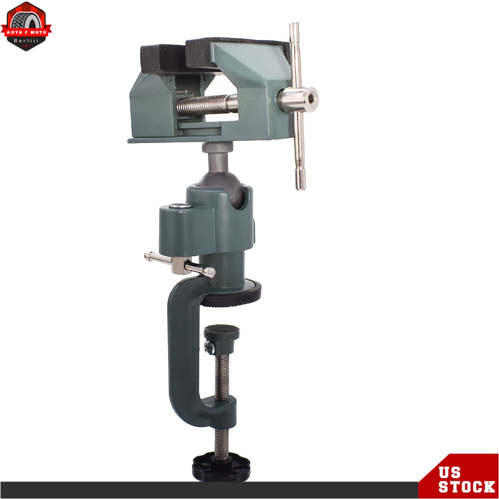 3Inch Universal Table Vise Aluminum Swivel 360° Rotating for Holding Small Parts