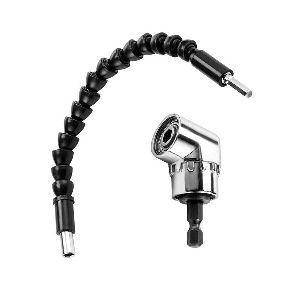 Right Angle Drill Adapter Flexible Shaft Extension Bits & Screwdriver Hold 1/4"