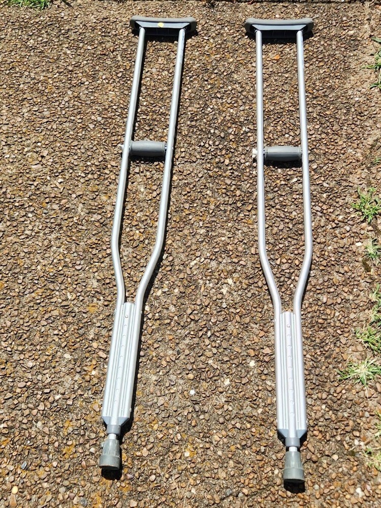 Aluminum Forearm Crutches With Support Cuff - Pair