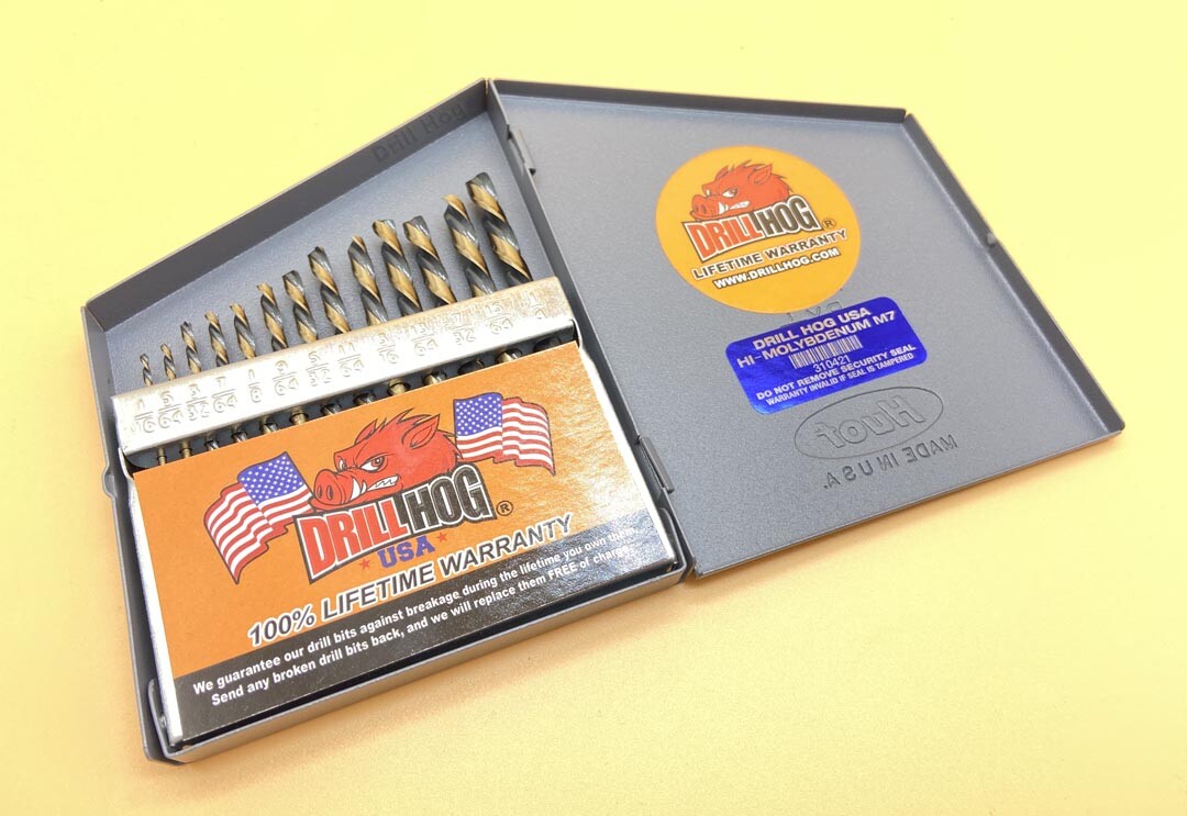 13 Pc Left Hand Drill Bit Set Reverse Drill Flutes HI-Molybdenum M7 Drill Hog®