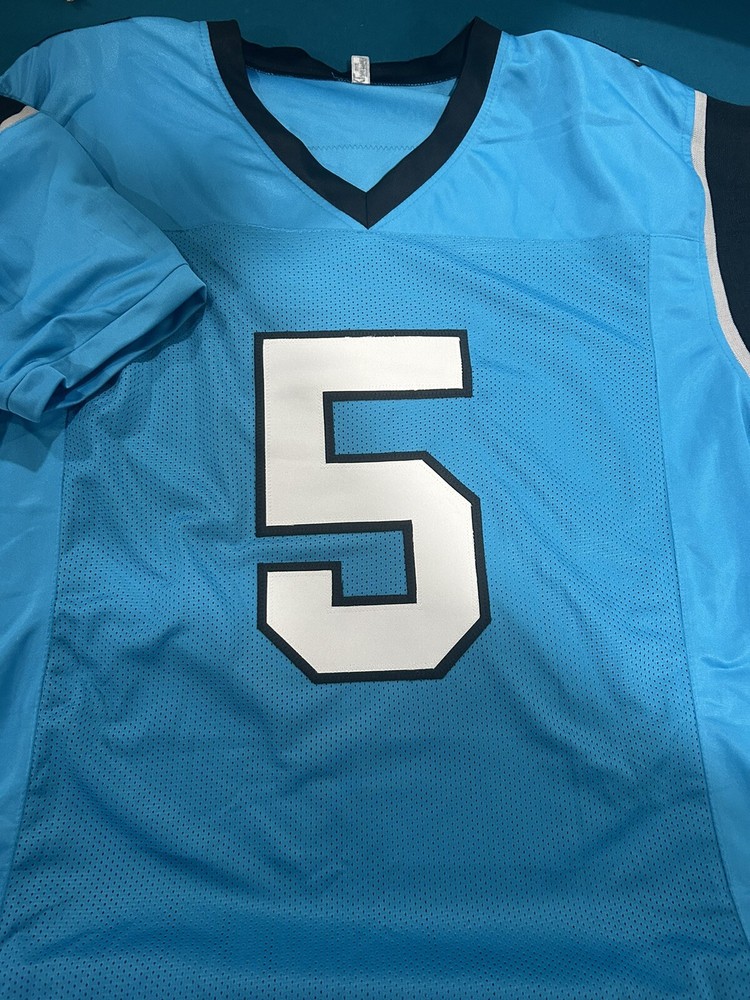 Dionte Johnson Autographed Signed Panthers Custom Blue Jersey with JSA