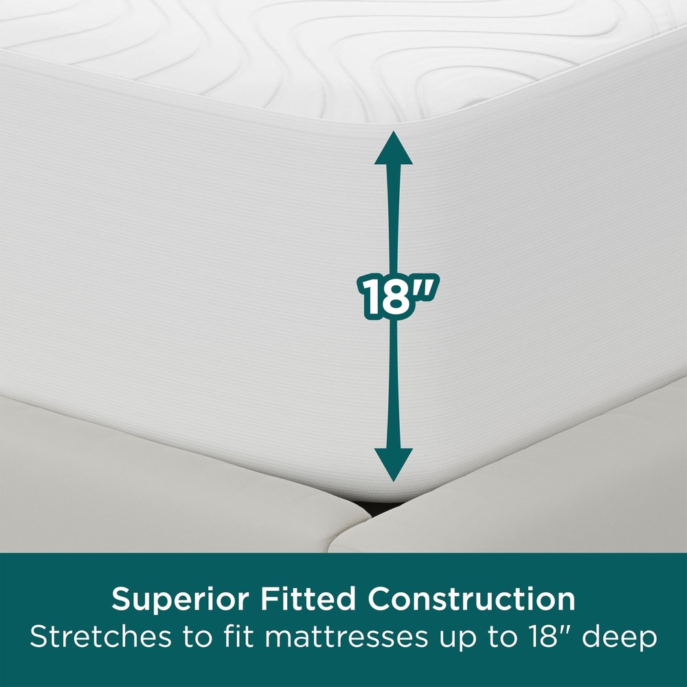 AllerEase CleanBoost Waterproof Mattress Protector Plush Knit