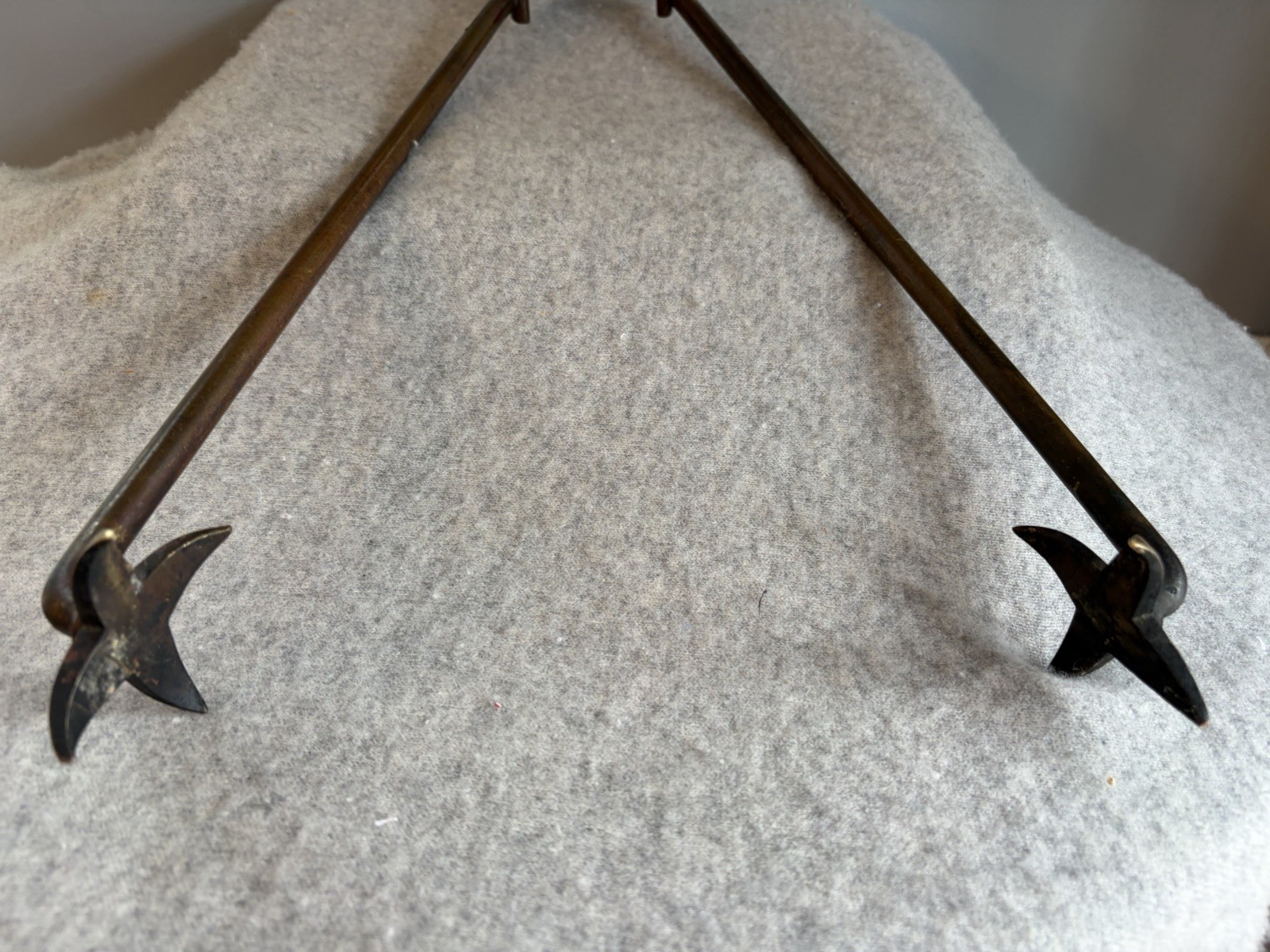 Antique Star Tip Fire Place Tongs Hand Forged 18 Inch Log Grabber