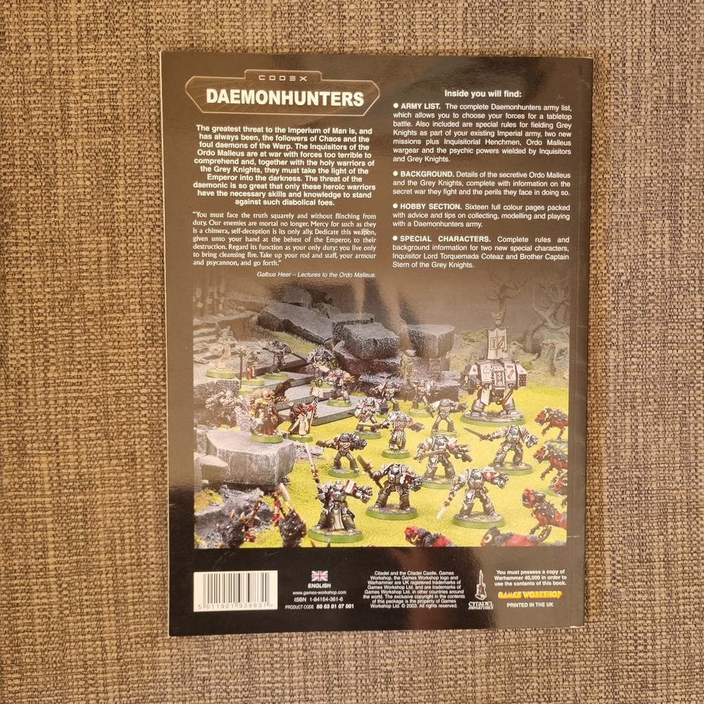 Warhammer 40k: Codex Daemonhunters 2003 (3rd Edition) - Games Workshop
