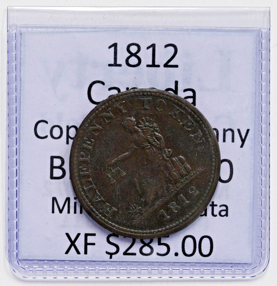 1812 Canadian Copper 1/2 Penny