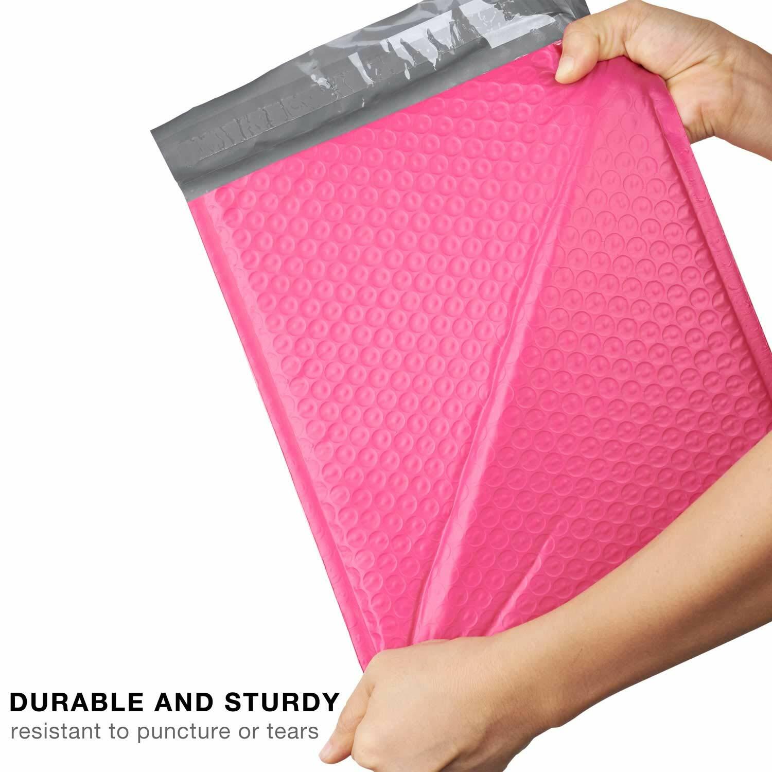 25 #0 Pink Poly Bubble Padded Envelopes Self-Sealing Mailers 6X10 (Inner 6x9)