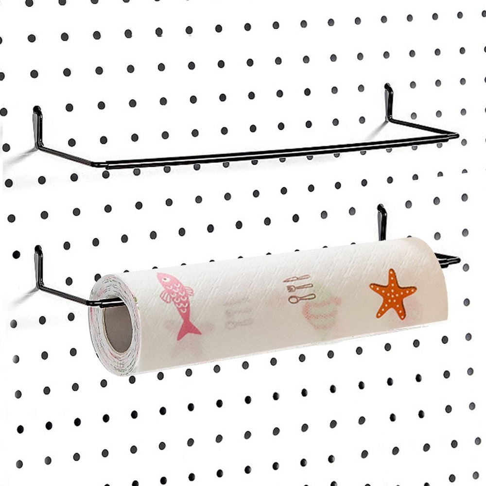2 Pack Pegboard Towel Holder for Kitchen Workshop Garage Pegboard Accessories