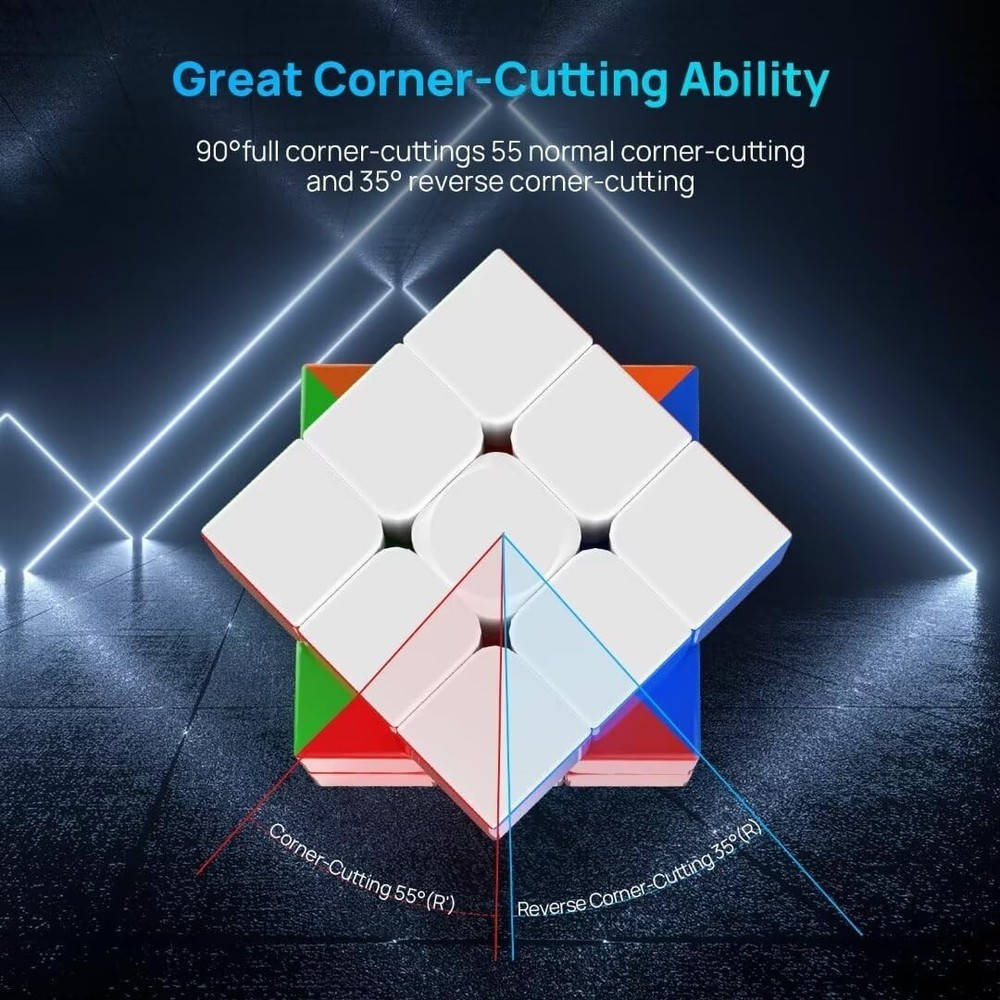 Magnetic Speed Cube 3x3 Stickerless - Professional Competition Cube with 24 Stro