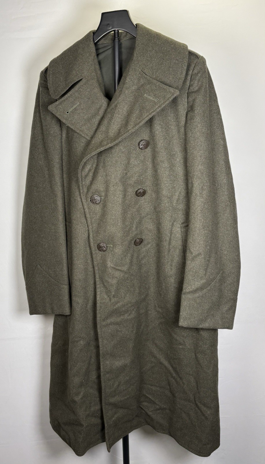 WWII USMC Overcoat 1942-43 Quartermaster 4-L Long Wool Coat